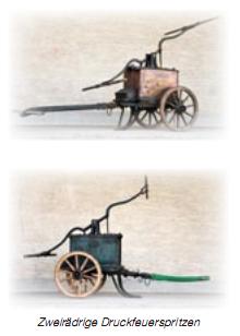 Zweirädrige Druckfeuerspritzen