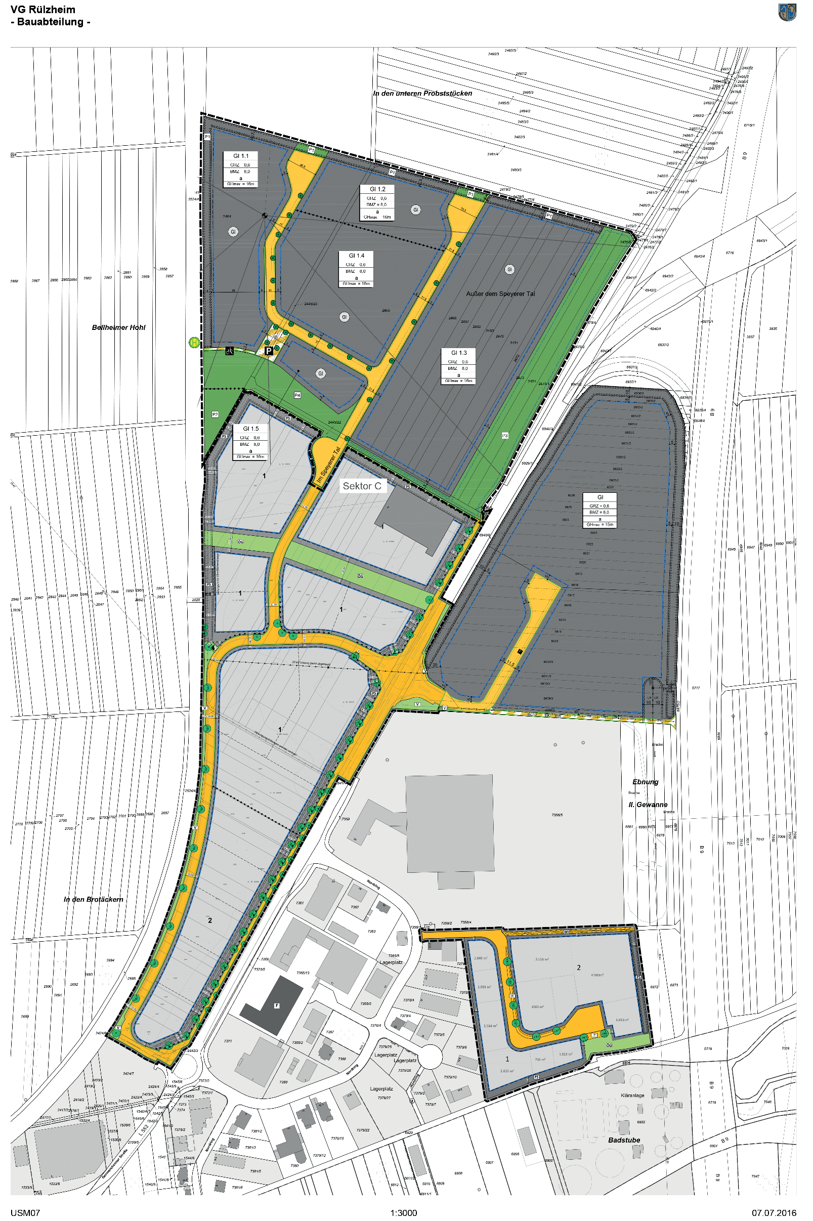 Lageplan Gewerbegebiete Rülzheim