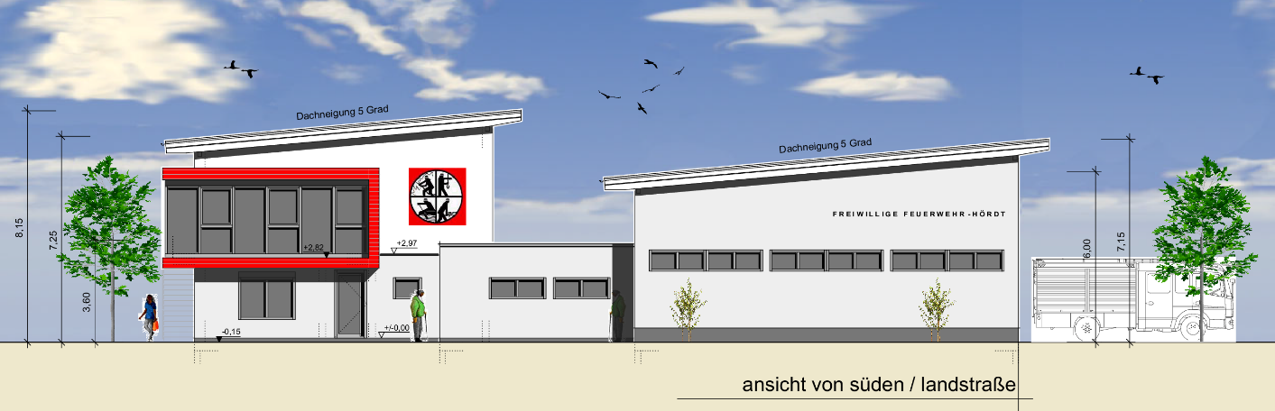 Entwurfsgrafik Neubau Feuerwehrhaus