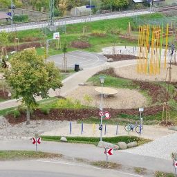 Luftbild von der Alla-Hopp-Anlage