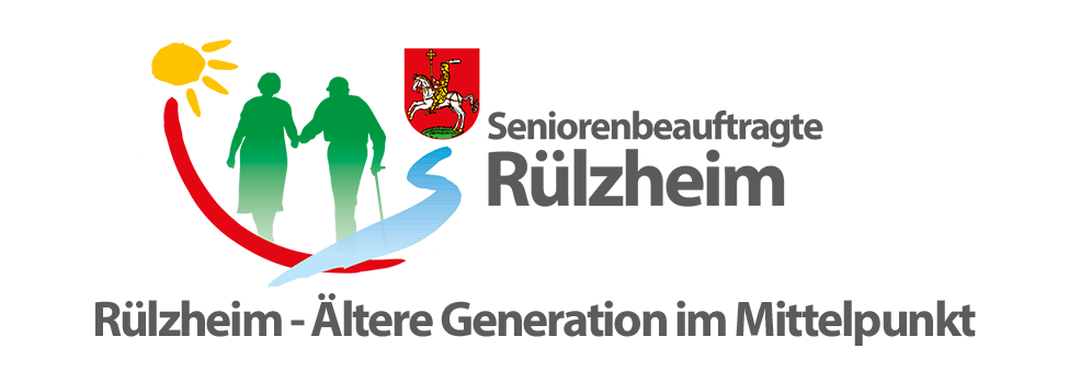 Headergrafik mit Logo der Seniorenarbeit und Text: "Ortsgemeinde Rülzheim - Ältere Generation im Mittelpunkt"