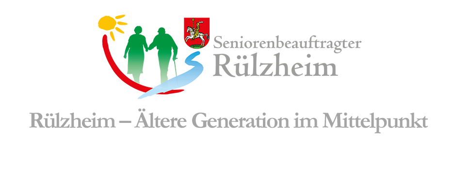 Headergrafik mit Logo der Seniorenarbeit und Text: "Ortsgemeinde Rülzheim - Ältere Generation im Mittelpunkt"