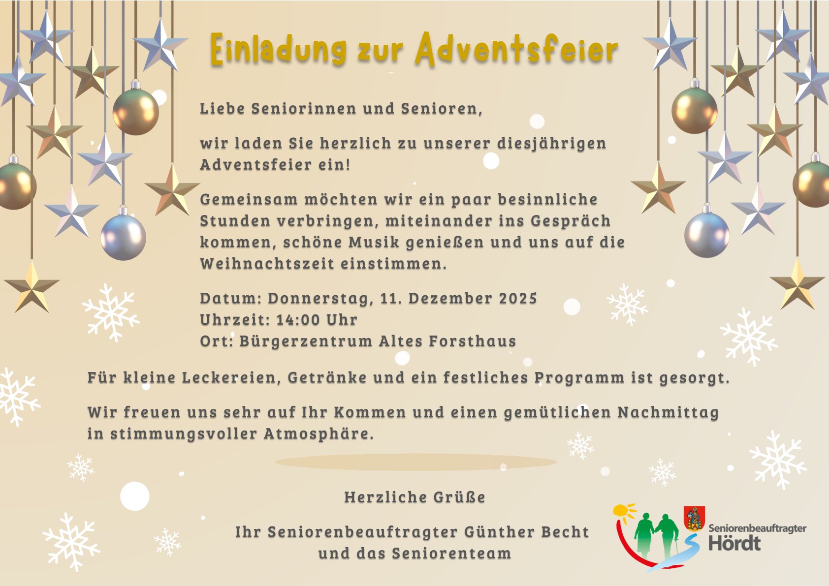 Einladung zur Adventsfeier