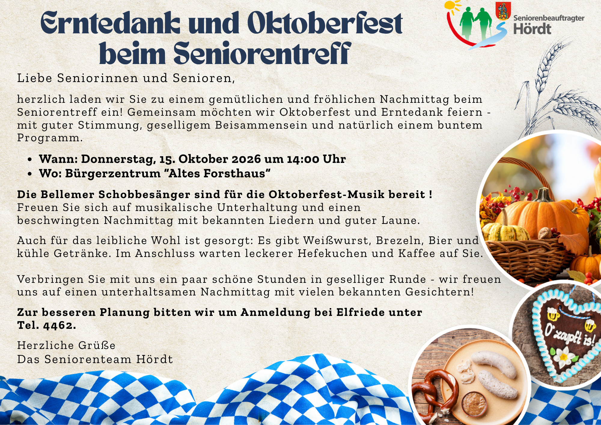 Senioren Hördt Oktoberfest u. Erntedank Senioren Hördt Oktoberfest u. Erntedank