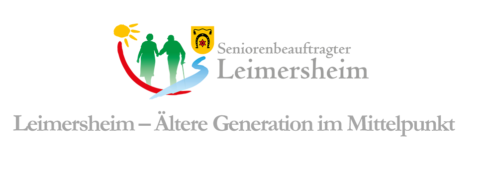 Headergrafik mit Logo der Seniorenarbeit und Text: "Ortsgemeinde Leimersheim - Ältere Generation im Mittelpunkt"