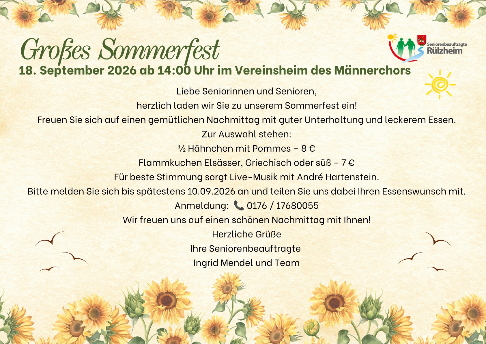 Senioren Rülzheim Sommerfest Senioren Rülzheim Sommerfest