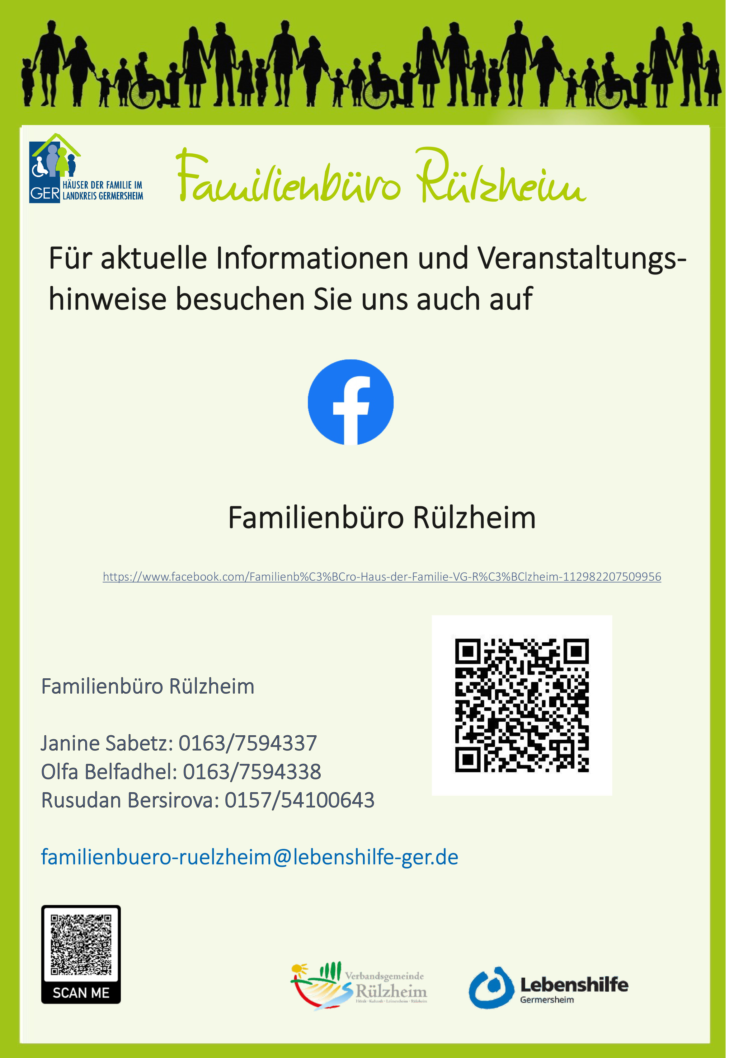 Flyer mit Informationen über das Familienbüro