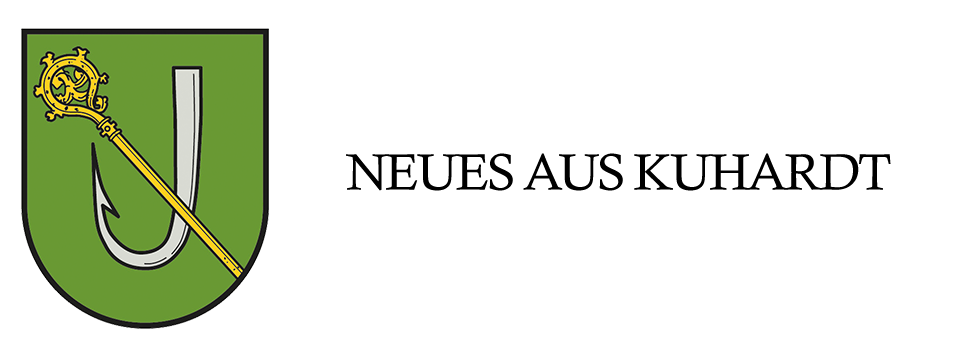 Titelgrafik mit Wappen der Ortsgemeinde Kuhardt und dem Text "Neues aus Kuhardt"