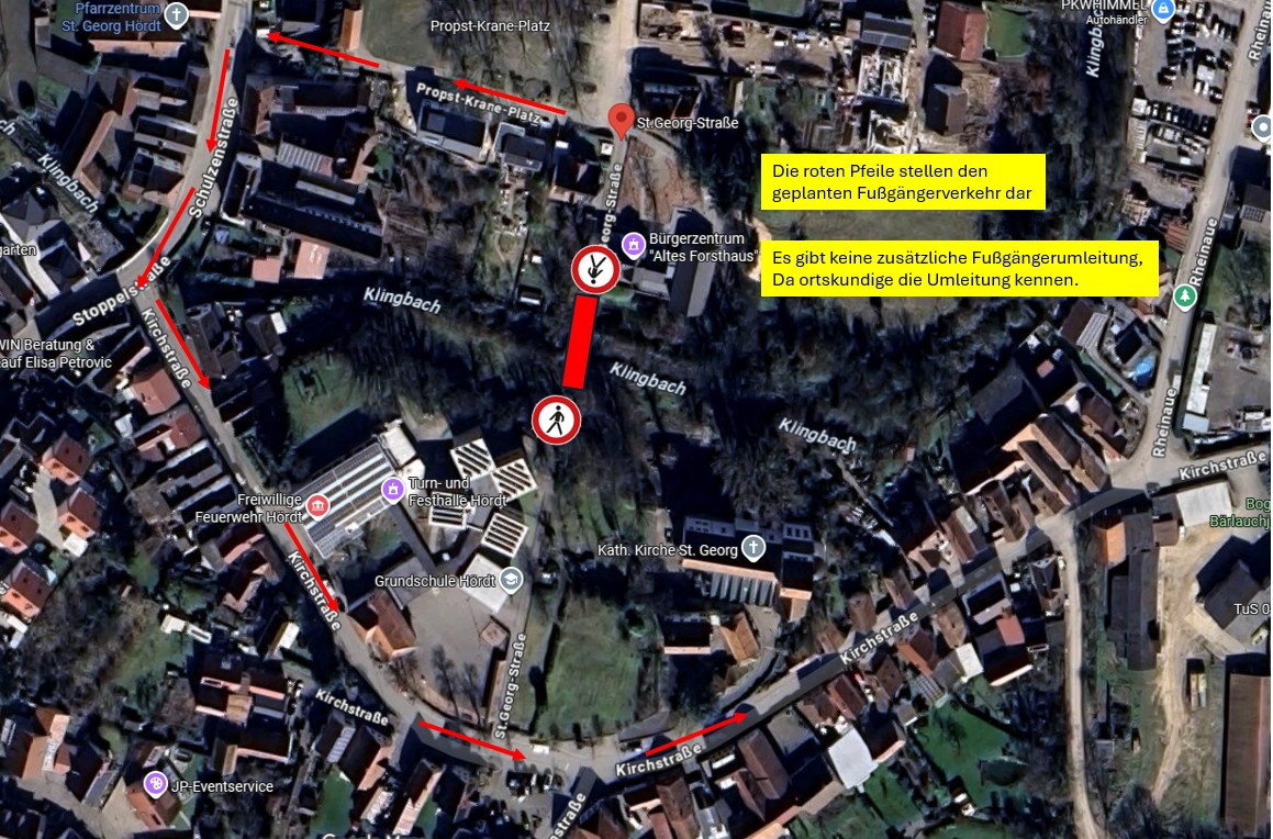 geplanter Fußgängerverkehr