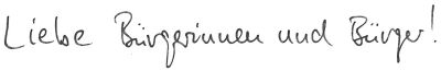 Handschrift: "Wir hatten das Grußwort doch so gut versteckt!? Aber Sie haben es trotzdem gefunden."