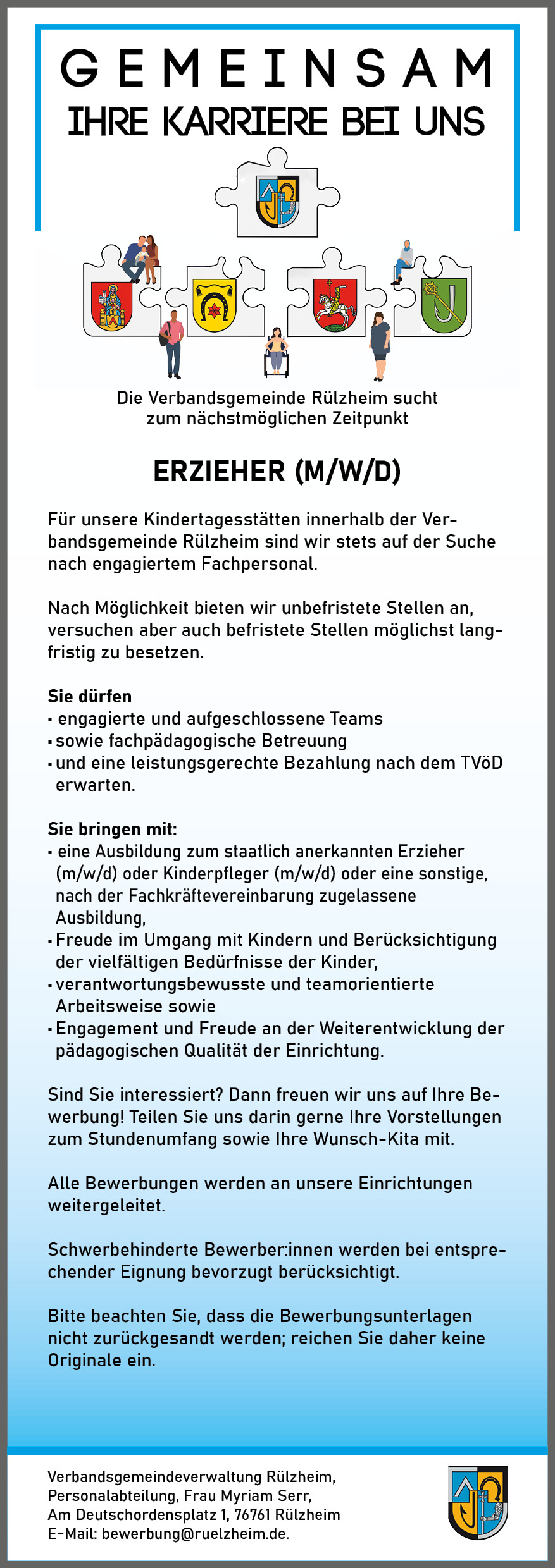 Stellenanzeige VG-blau
