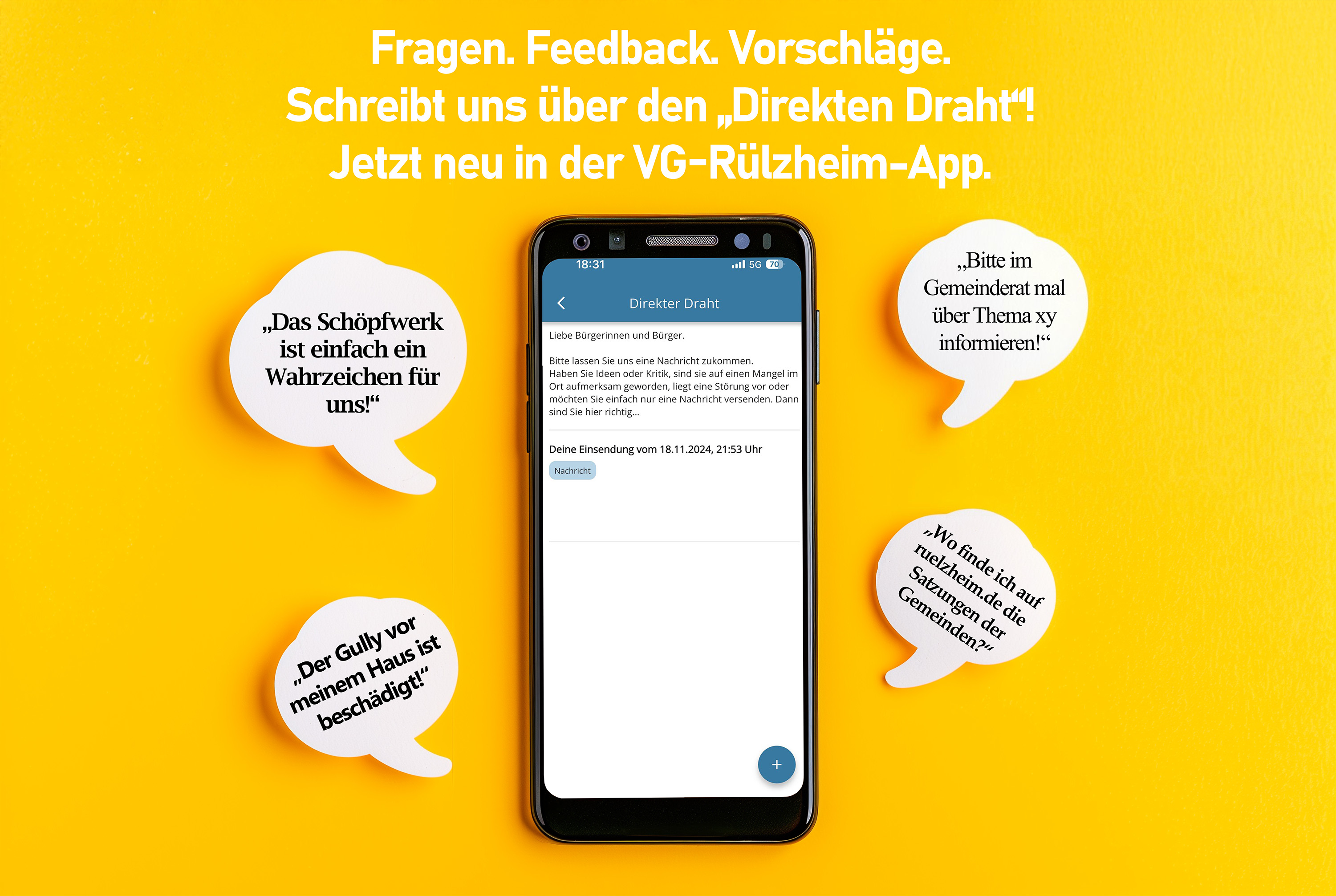Grafik, die den Titelscreen der VG-Rülzheim-App zeigt Grafik, die den Titelscreen der VG-Rülzheim-App zeigt